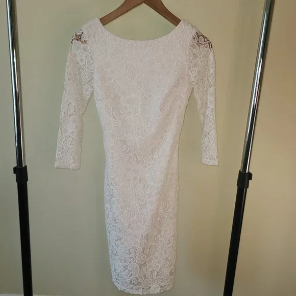 White Lace Dress - Picture 3 of 4
